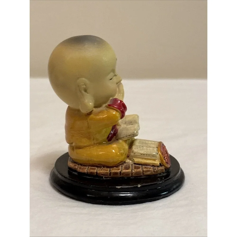 Set of 2 Baby Buddha Figurines Paperweights Hear No Evil Speak No Evil Decor